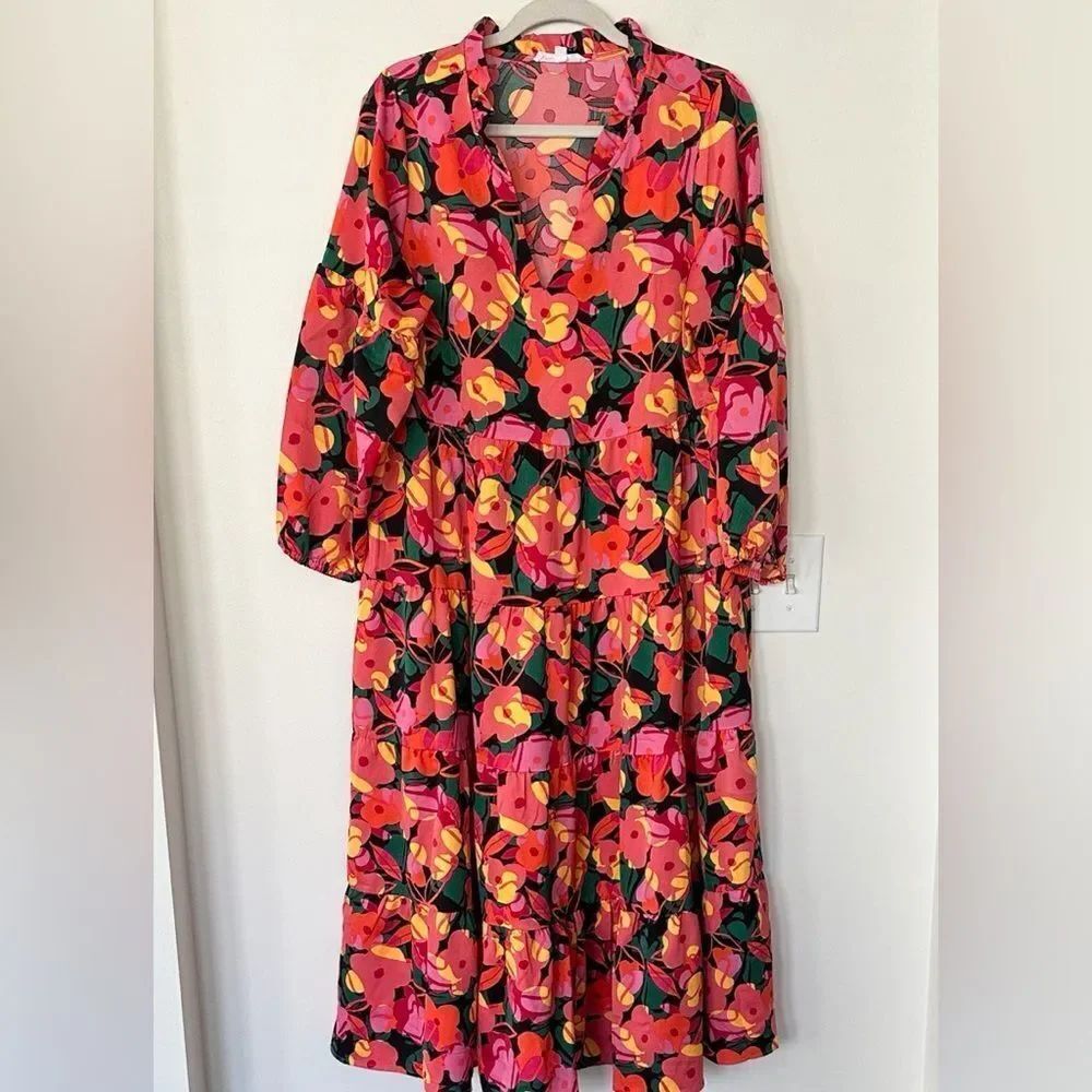 Michelle McDowell “Make Me Blush” Floral Maxidress L